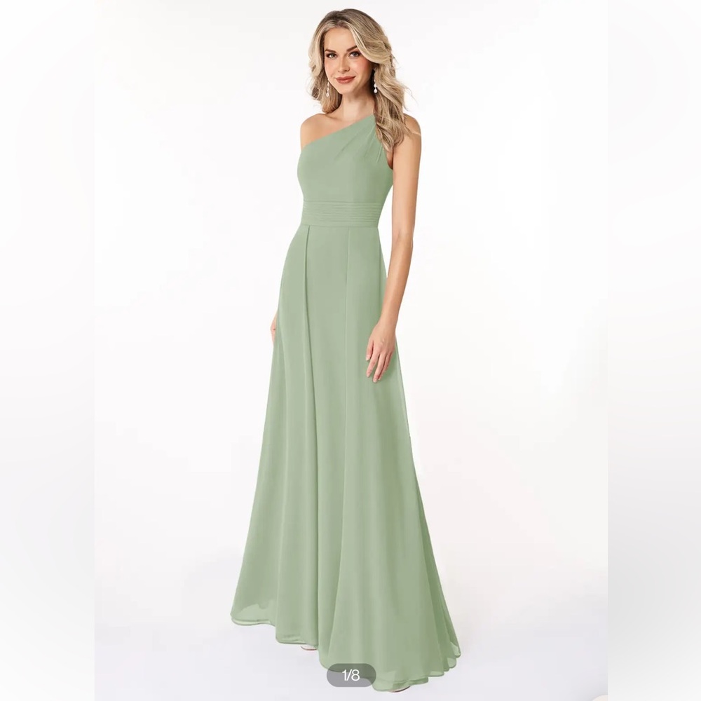 Azazie “Dallas” dusty sage bridesmaid dress
